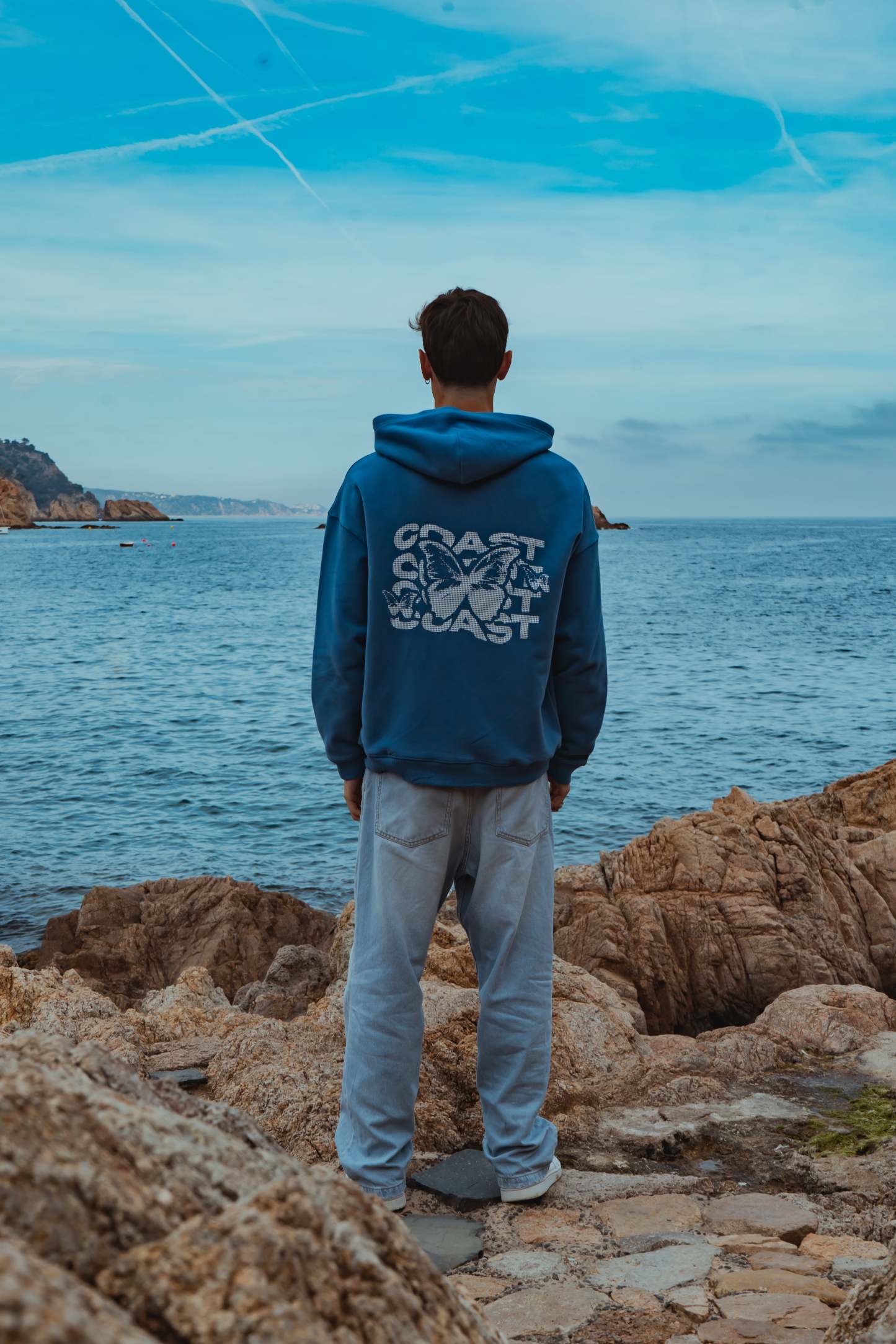 Blue Half Tone Zipper-IYAMIUIO