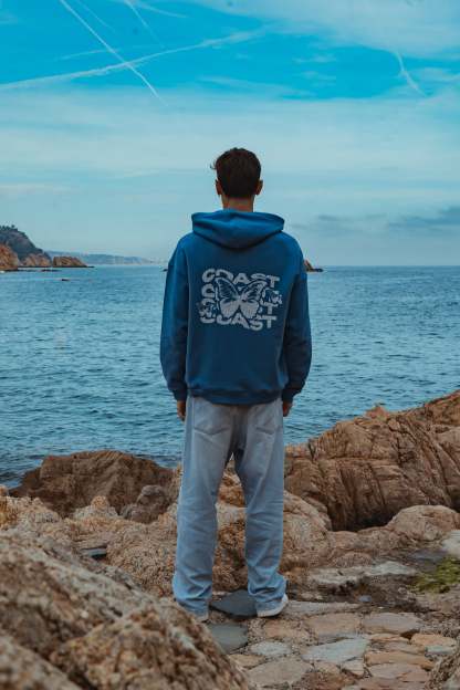 Blue Half Tone Zipper-IYAMIUIO