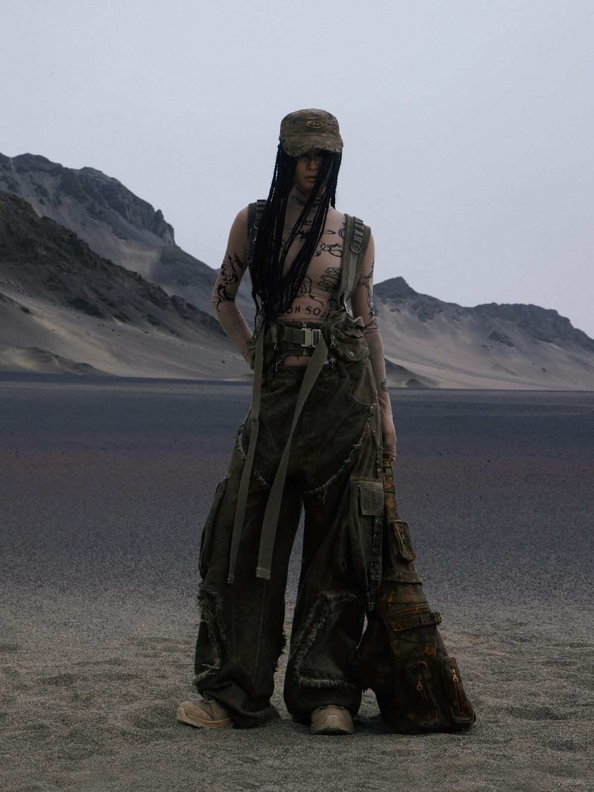 Personsoul Detachable Tactical Distressed Cargo Pants-IYAMIUIO