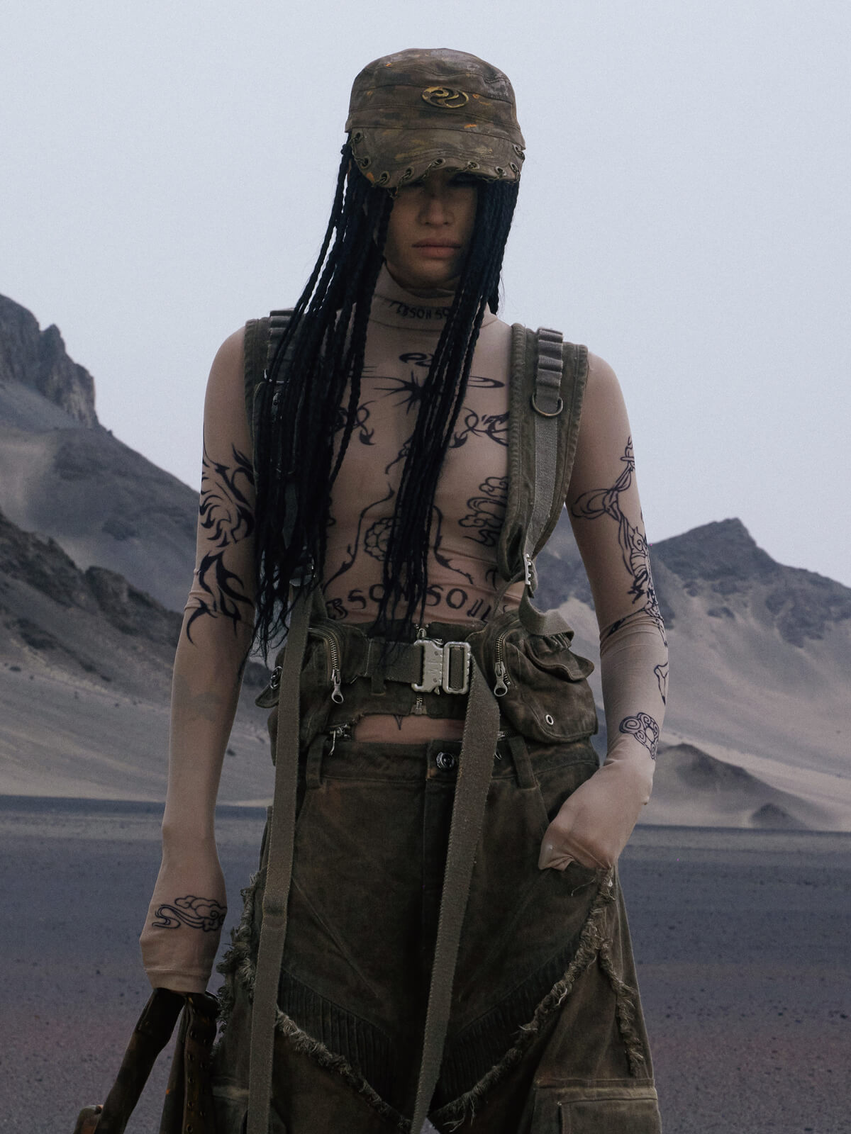 Personsoul Detachable Tactical Distressed Cargo Pants-IYAMIUIO