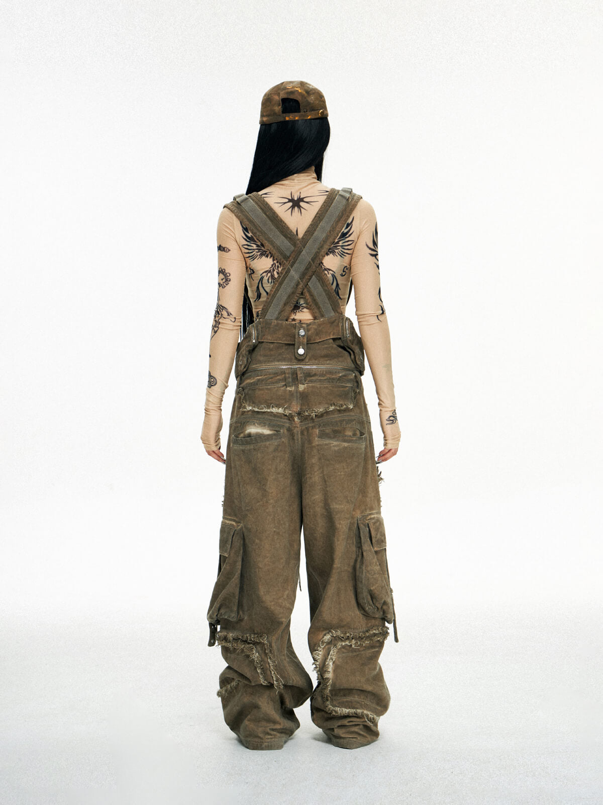 Personsoul Detachable Tactical Distressed Cargo Pants-IYAMIUIO