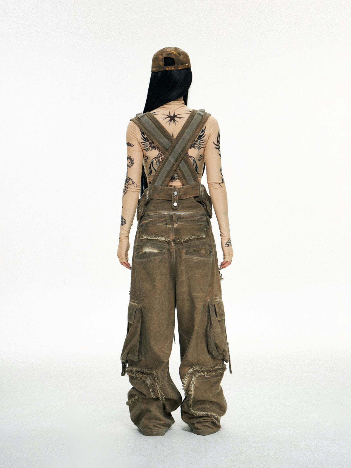 Personsoul Detachable Tactical Distressed Cargo Pants-IYAMIUIO