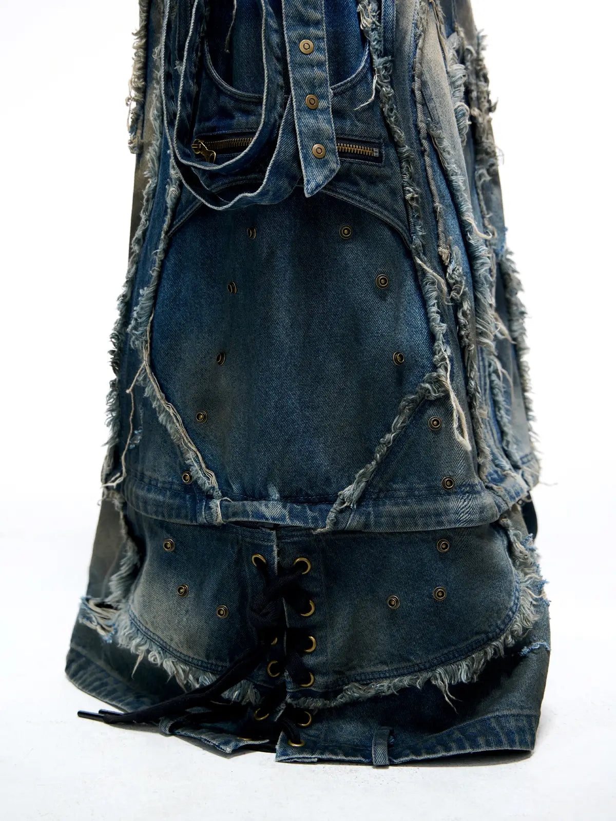 Personsoul Detachable Denim Cargo Skirt (6 in 1)-IYAMIUIO