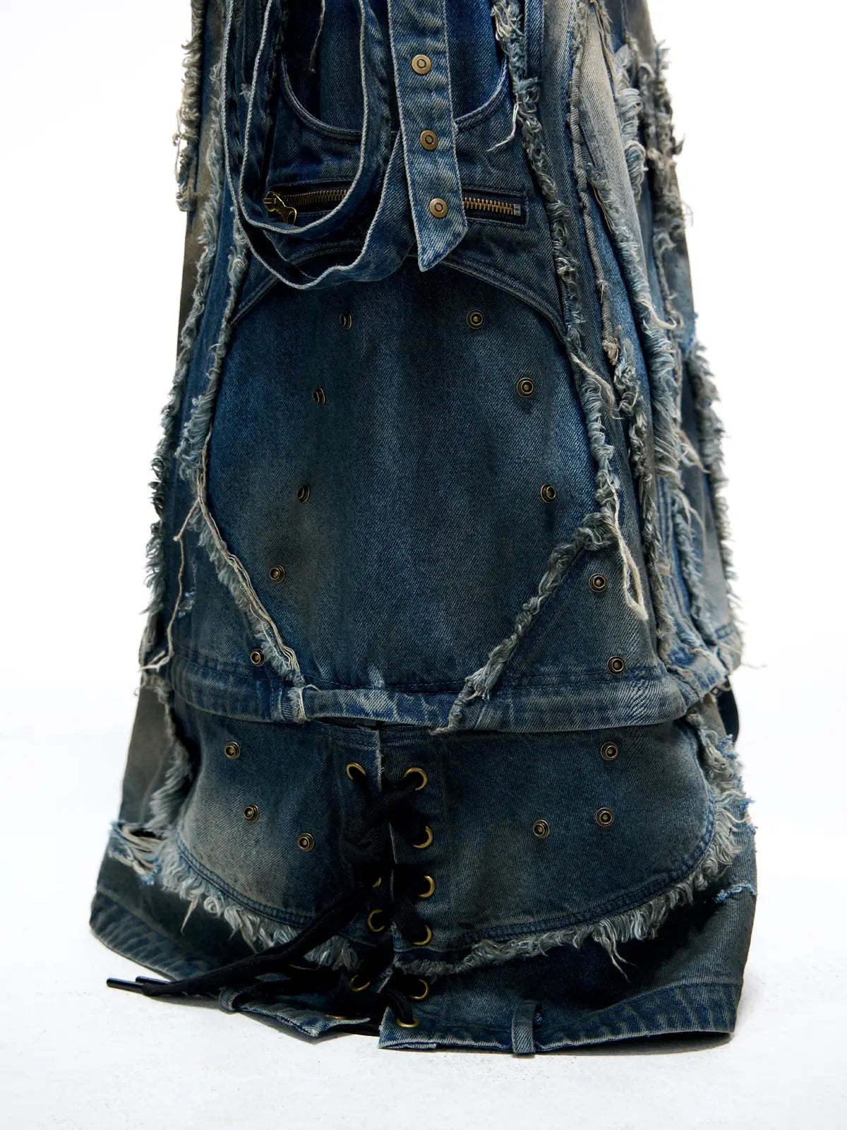 Personsoul Detachable Denim Cargo Skirt (6 in 1)-IYAMIUIO