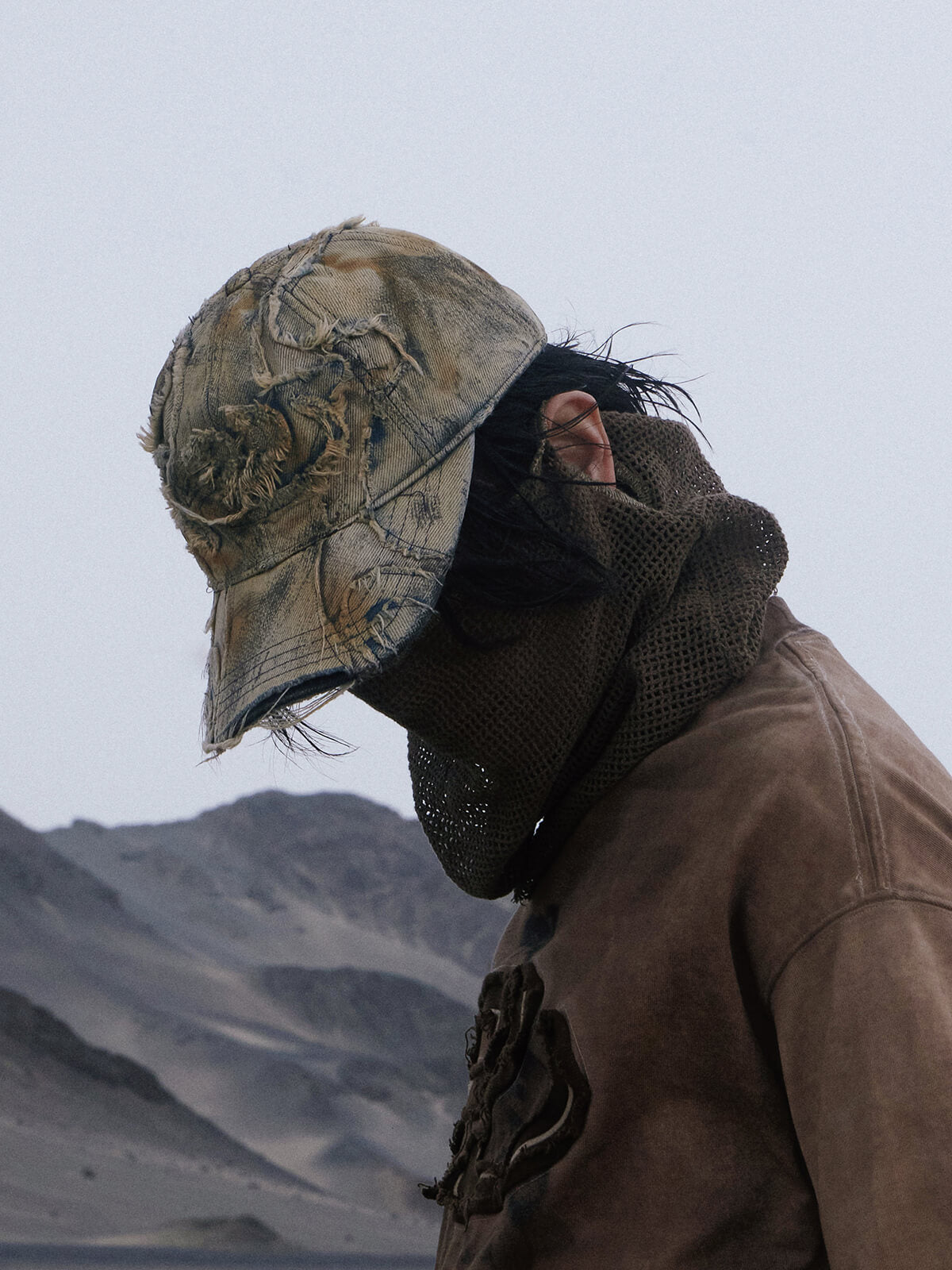 Personsoul Distressed Denim Baseball Cap-IYAMIUIO