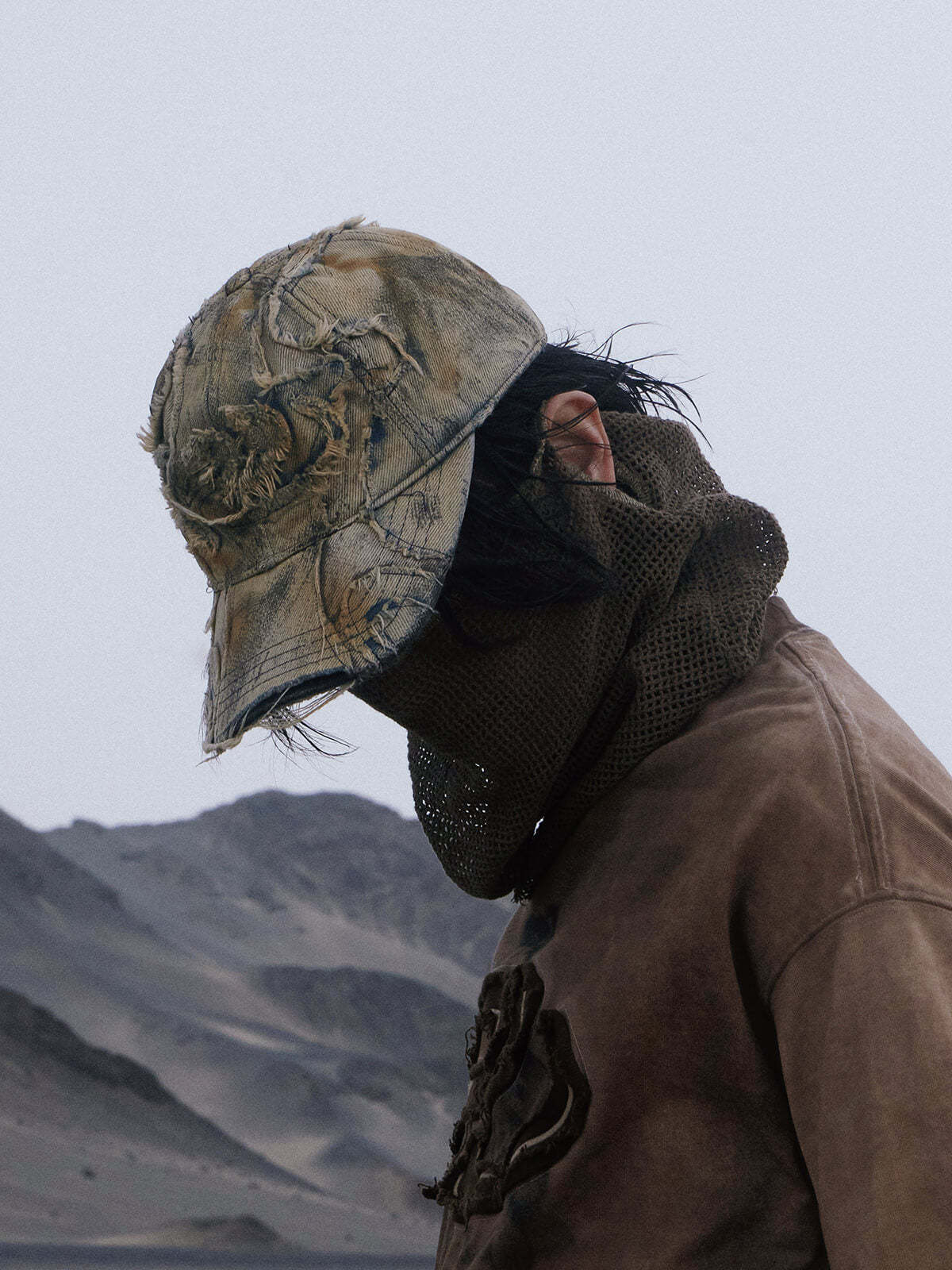 Personsoul Distressed Denim Baseball Cap-IYAMIUIO