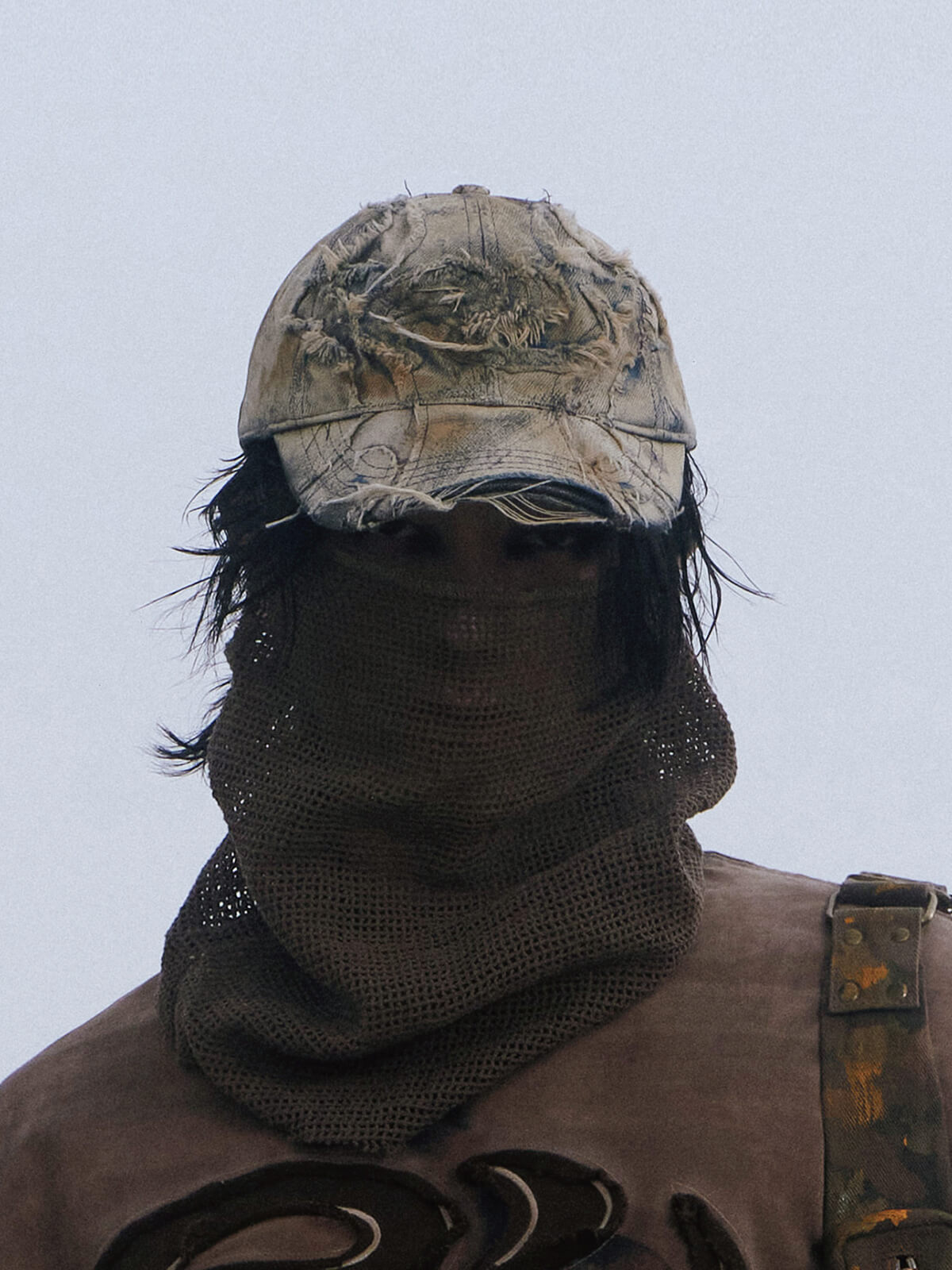 Personsoul Distressed Denim Baseball Cap-IYAMIUIO