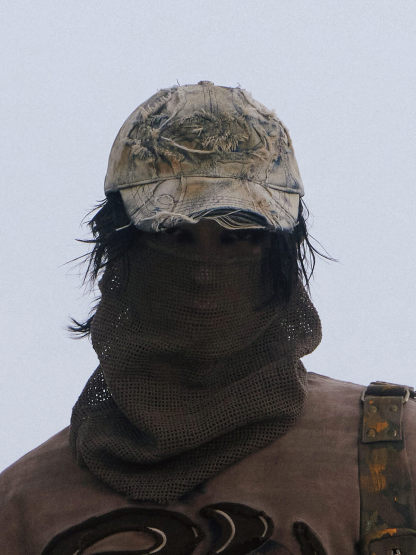 Personsoul Distressed Denim Baseball Cap-IYAMIUIO