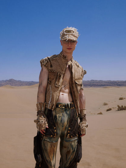 Personsoul Tactical Structure Denim Sleeveless Vest-IYAMIUIO