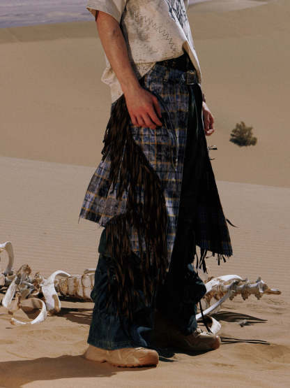 Personsoul Pocket Drawstring Washed Flared Jeans-IYAMIUIO