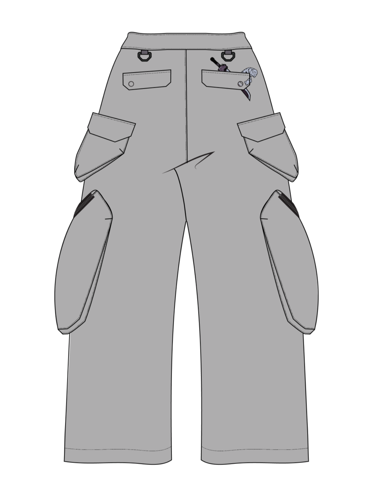 "CURSED" Parachute Pants-IYAMIUIO