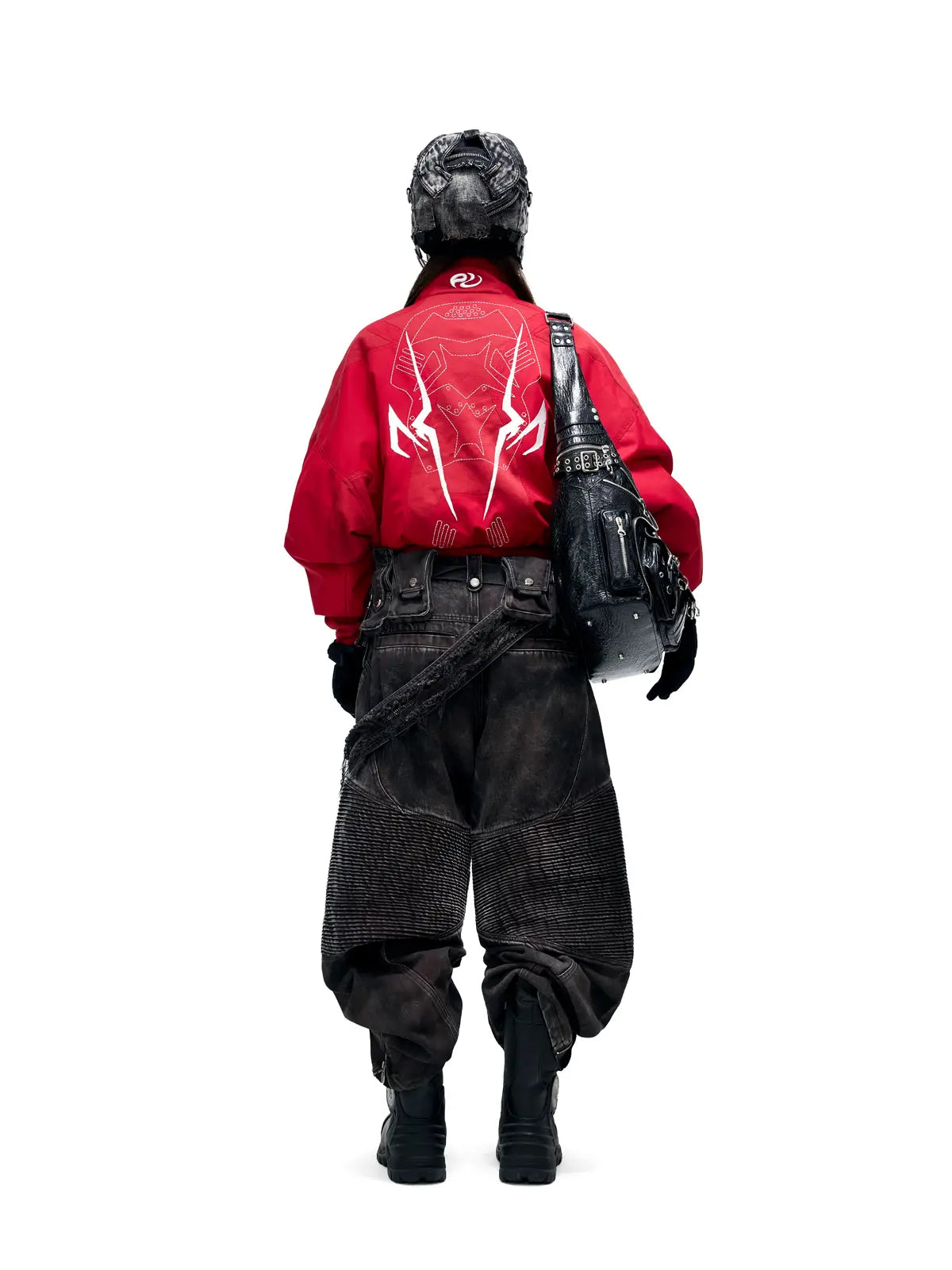 Personsoul Embroidered Cropped Down Jacket-IYAMIUIO