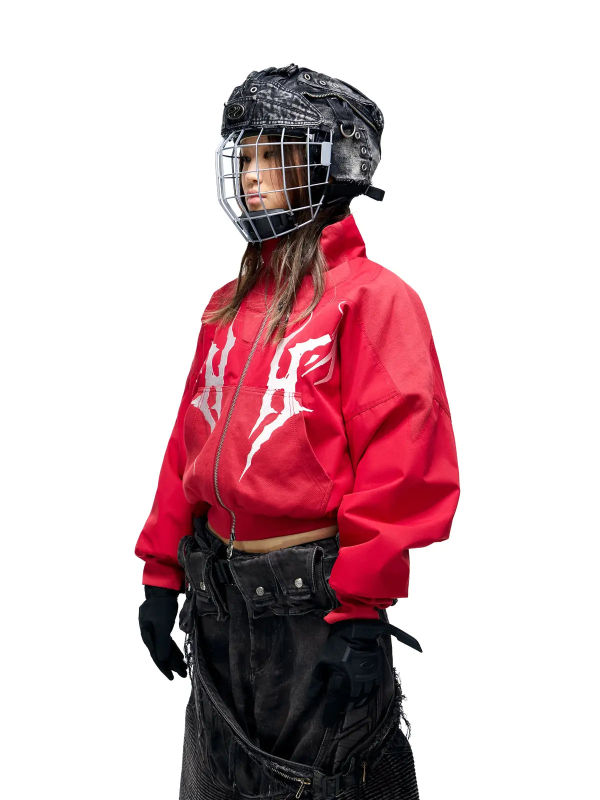 Personsoul Embroidered Cropped Down Jacket-IYAMIUIO