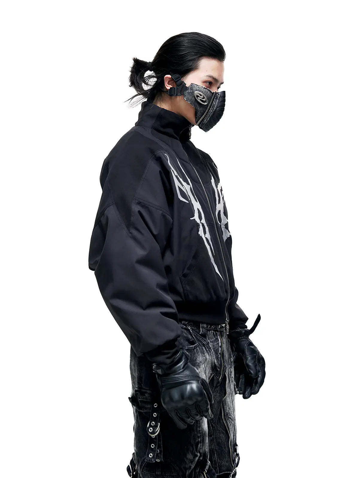 Personsoul Embroidered Cropped Down Jacket-IYAMIUIO