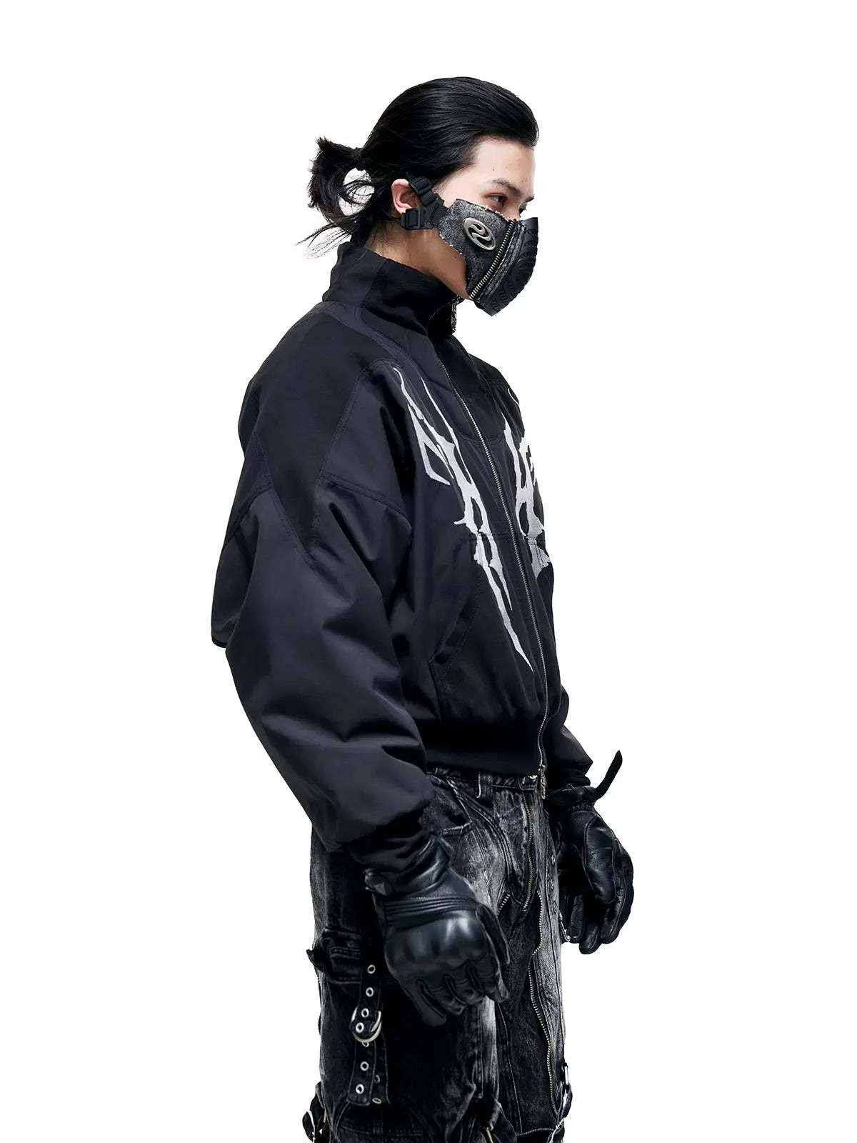 Personsoul Embroidered Cropped Down Jacket-IYAMIUIO