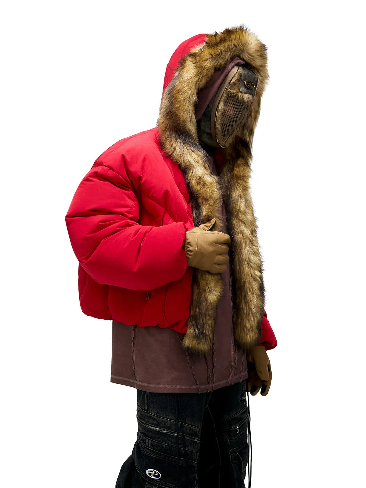 Personsoul Embroidery Fur Collar Down Jacket-IYAMIUIO