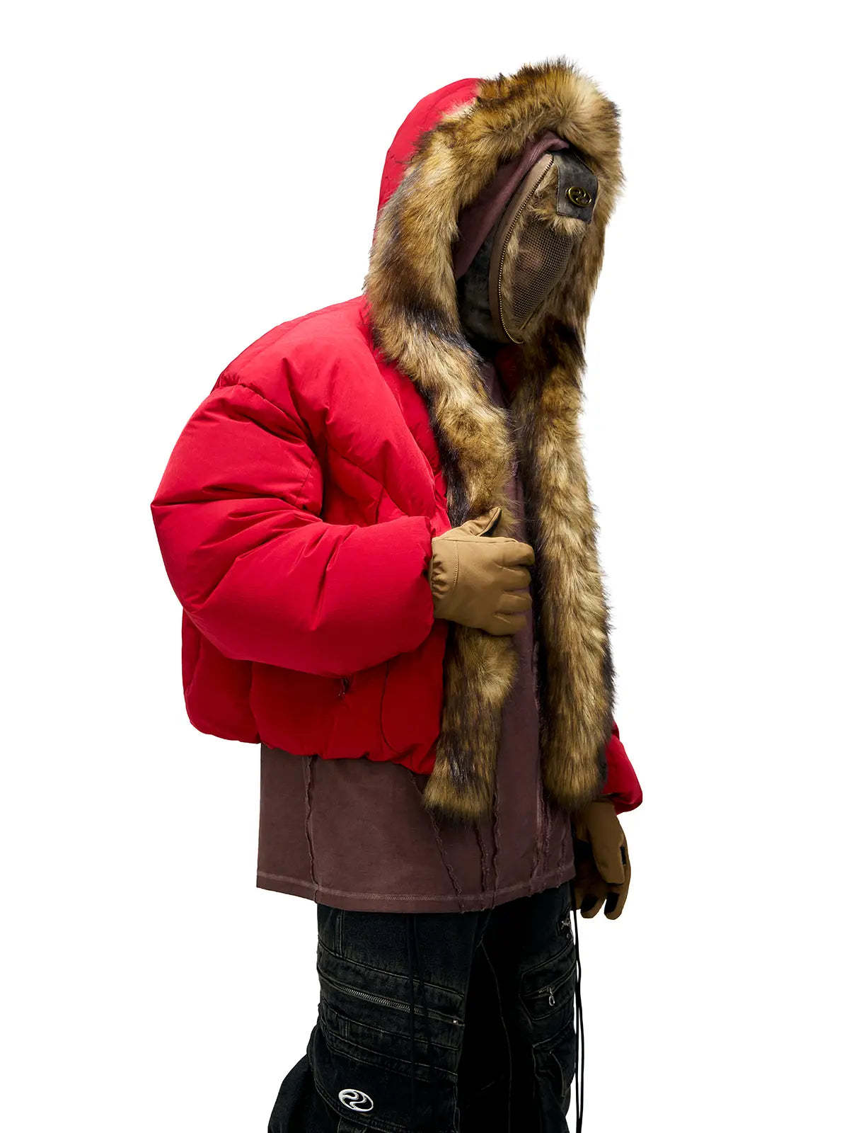 Personsoul Embroidery Fur Collar Down Jacket-IYAMIUIO