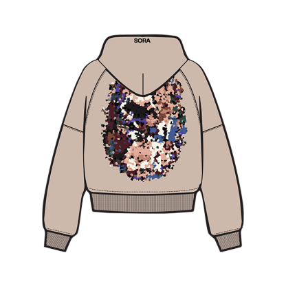 "Hero's Path" Hoodie Beige-IYAMIUIO