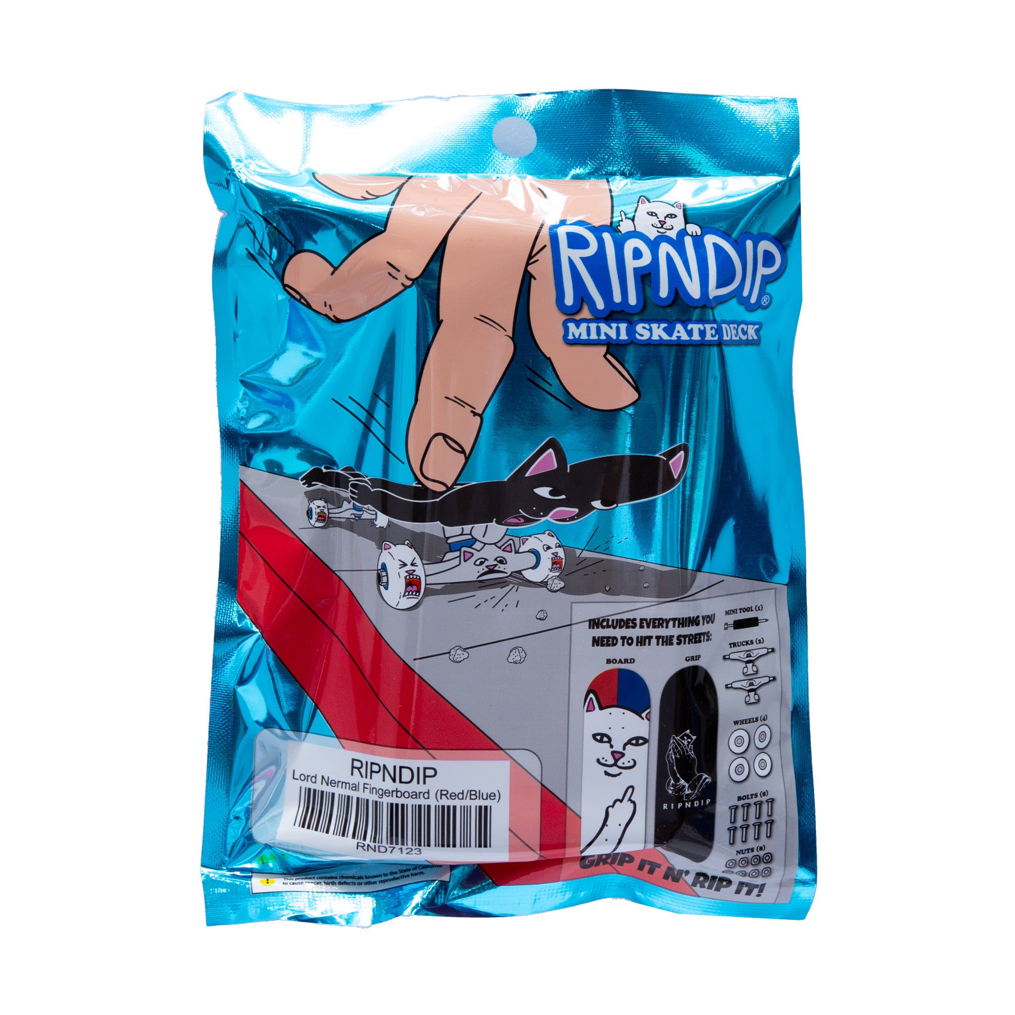 Lord Nermal Mini Skateboard (Red/Blue)-IYAMIUIO
