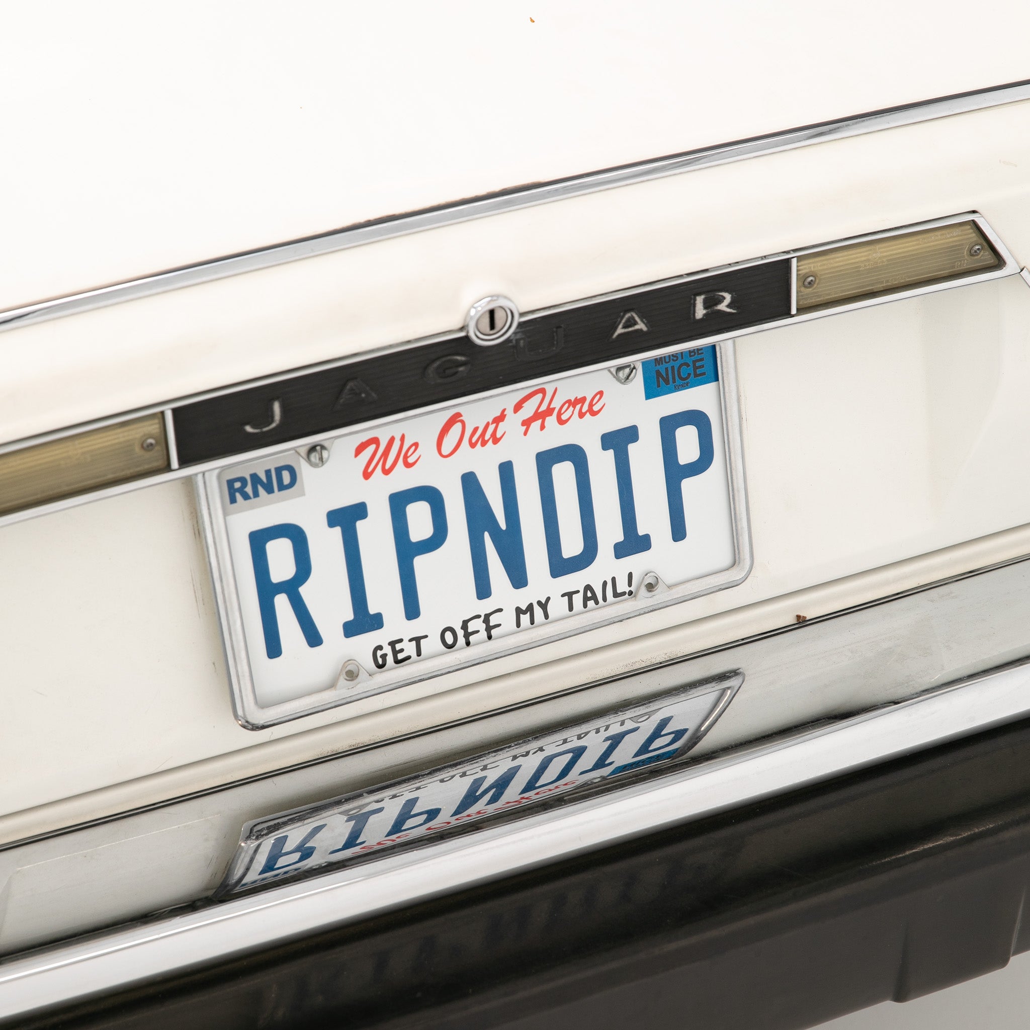 Ripndip License Plate (White)-IYAMIUIO
