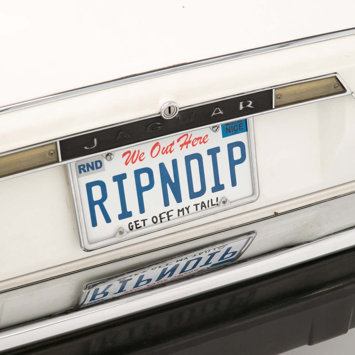 Ripndip License Plate (White)-IYAMIUIO