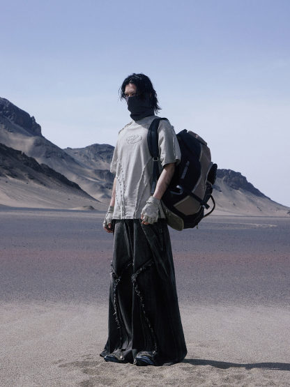 Personsoul Folded Structure Baggy Jeans-IYAMIUIO