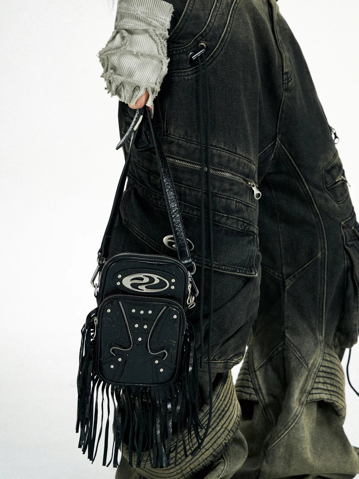 Personsoul Fringe Leather Cell Phone Bag-IYAMIUIO