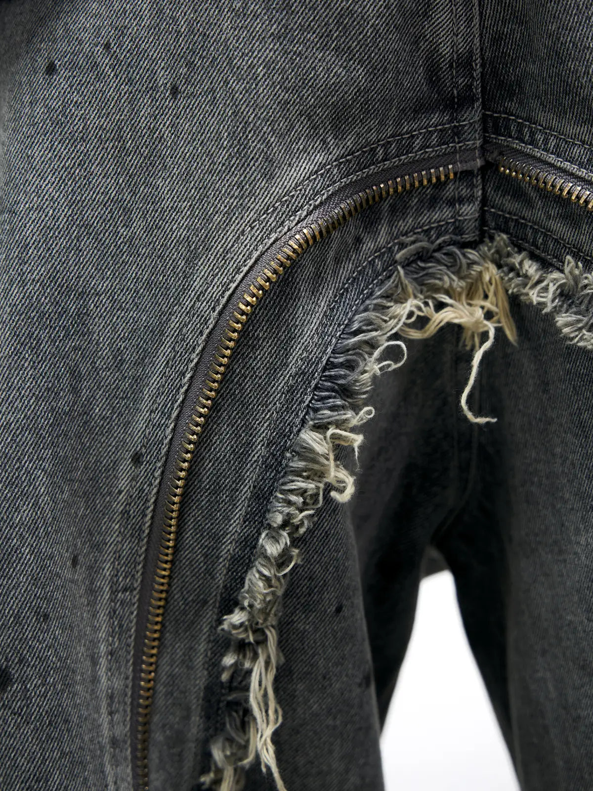 Personsoul Fringed Belt Raw Edge Jeans-IYAMIUIO