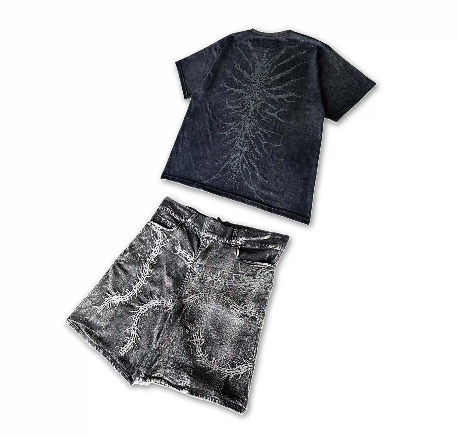 GHOUL JORTS+WASHED BLACK TEE-IYAMIUIO
