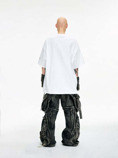 Personsoul Graphic Print Oversized T-Shirt-IYAMIUIO