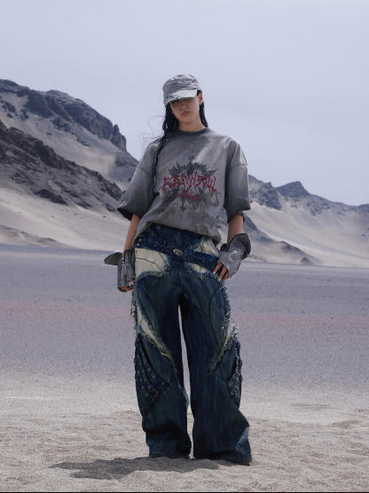 Personsoul Graphic Print Oversized T-Shirt-IYAMIUIO