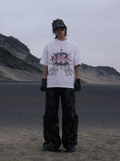 Personsoul Graphic Print Oversized T-Shirt-IYAMIUIO