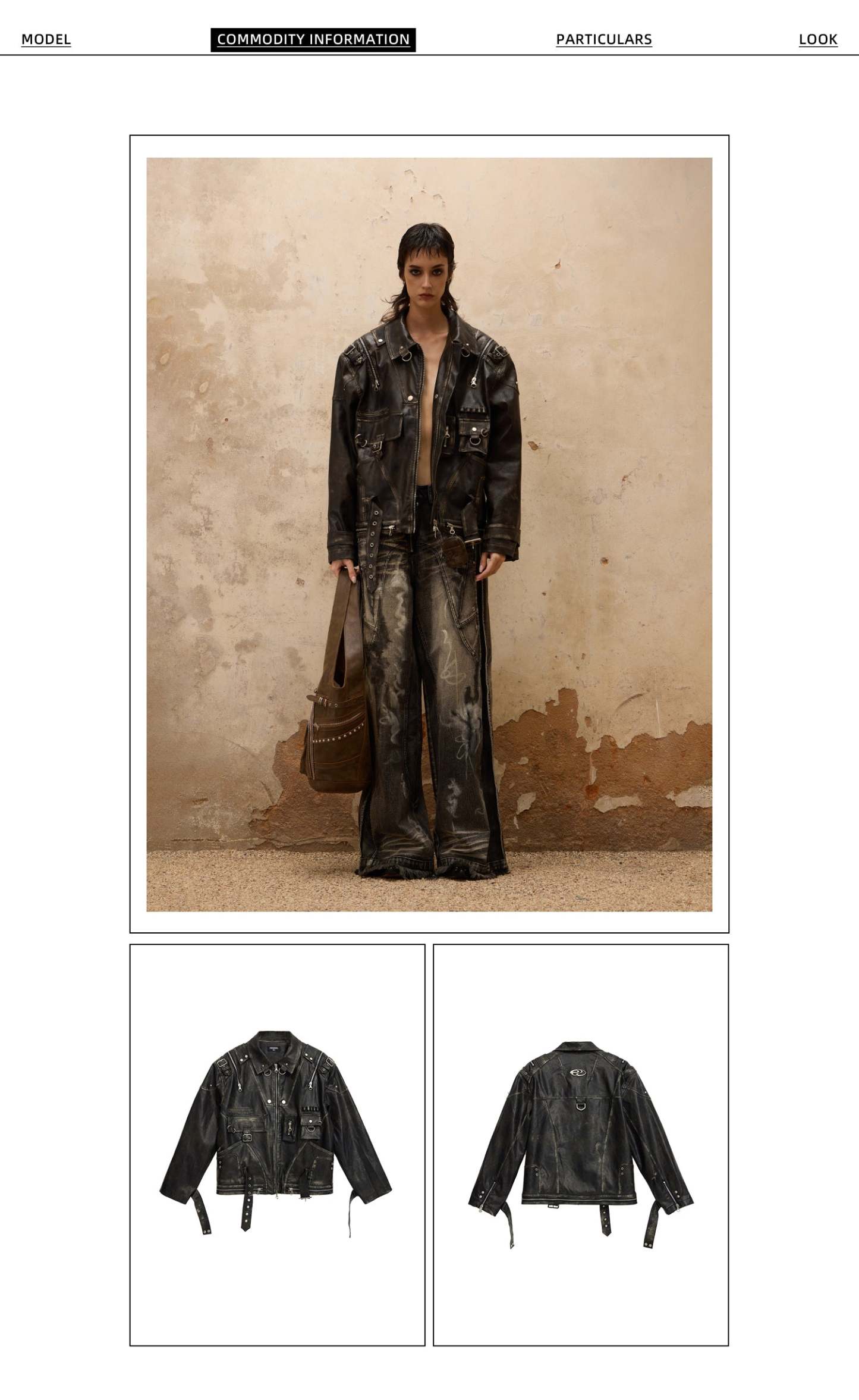 Personsoul Vintage Brush Leather Jacket-IYAMIUIO