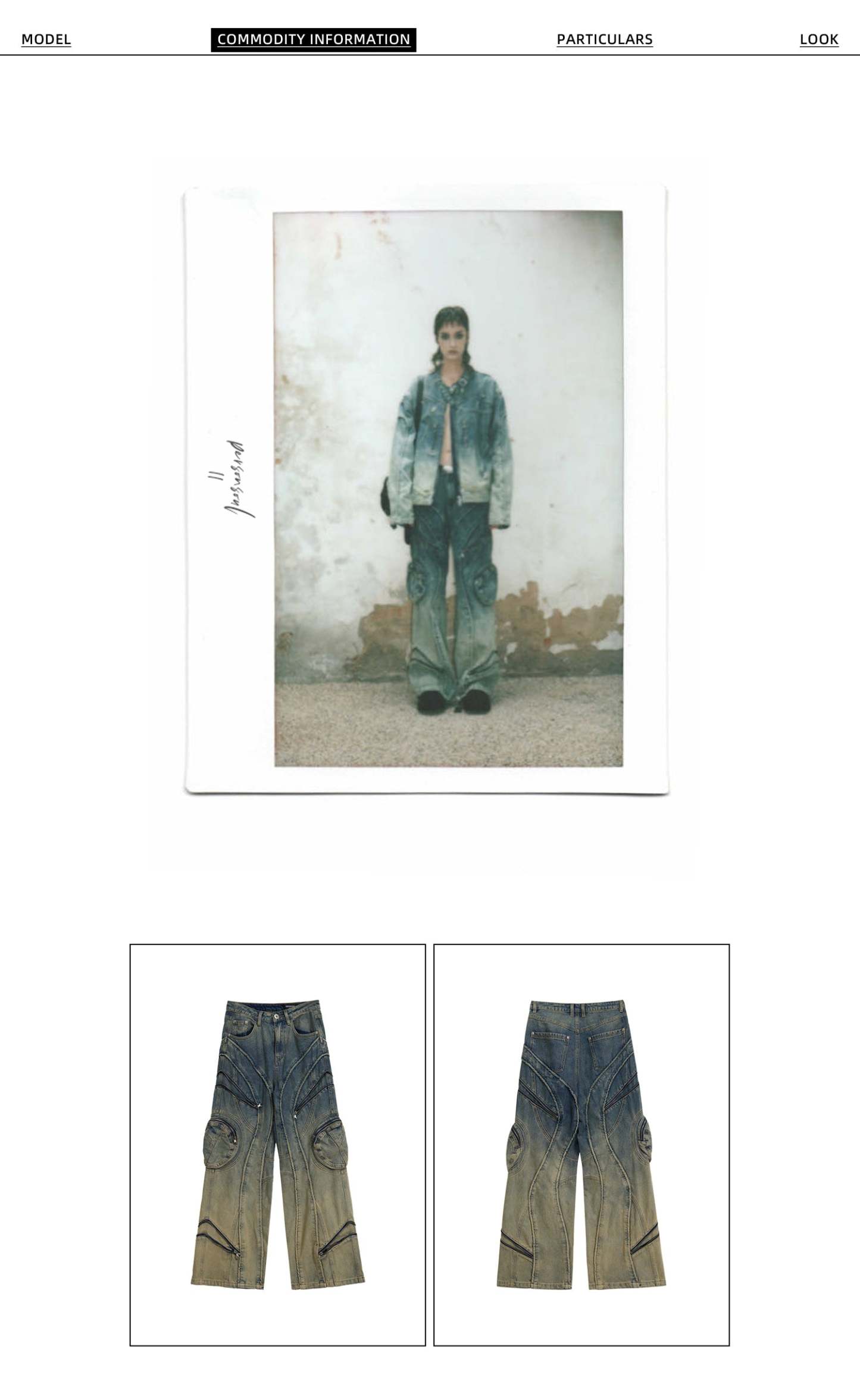 Personsoul Washing Gradient Denim Jeans-IYAMIUIO