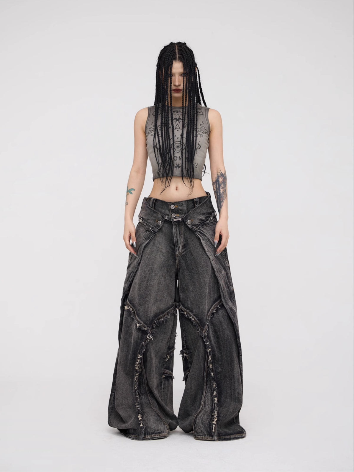 Personsoul Totem-Inspired Cropped Tank Top-IYAMIUIO