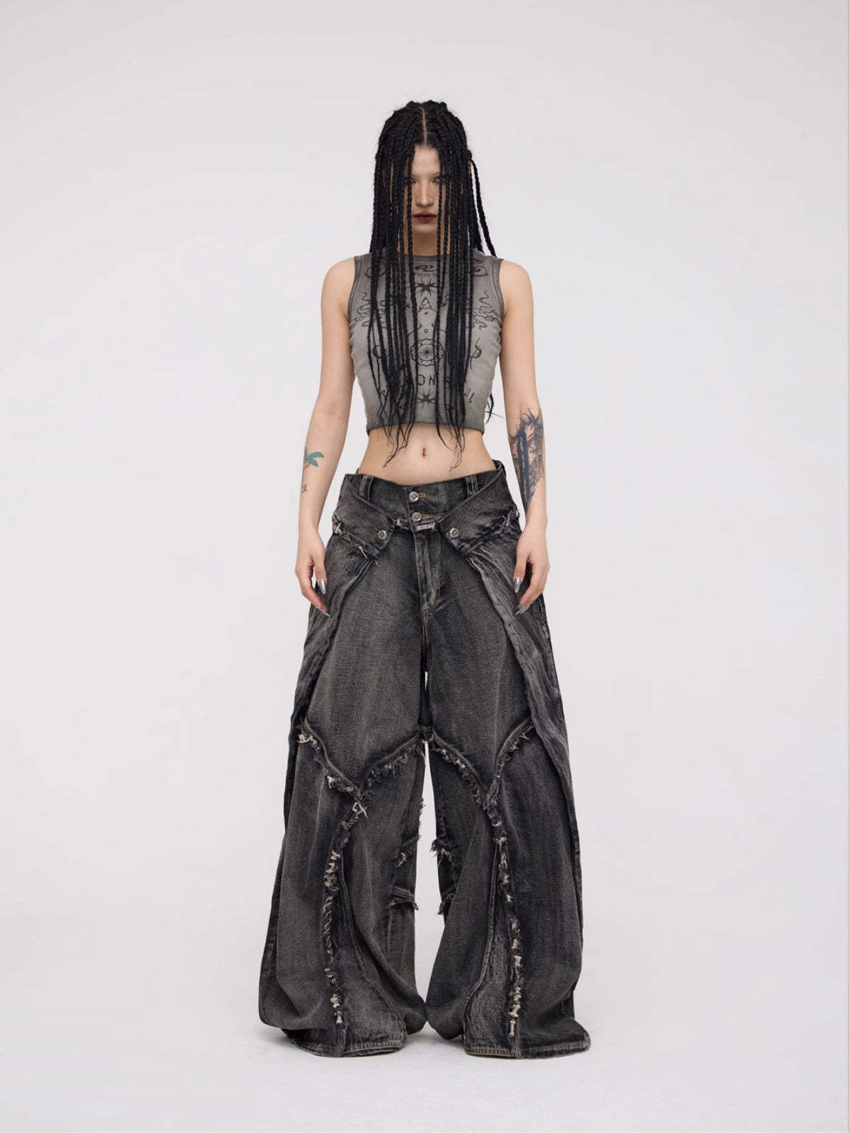 Personsoul Totem-Inspired Cropped Tank Top-IYAMIUIO