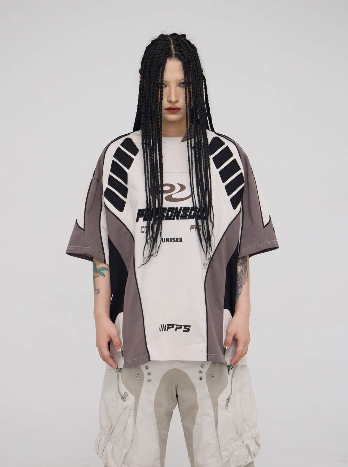 Personsoul Racing Logo Oversized T-Shirt-IYAMIUIO