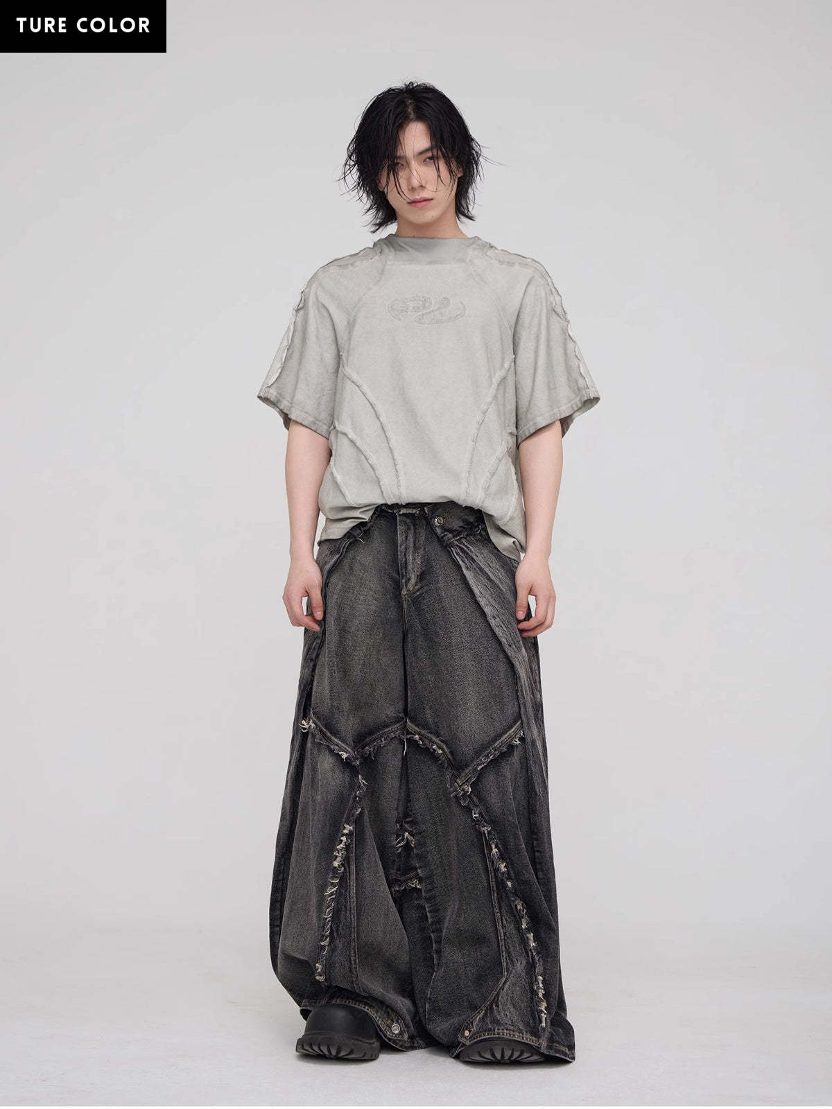 Personsoul Desert Distressed Grey T-shirt-IYAMIUIO