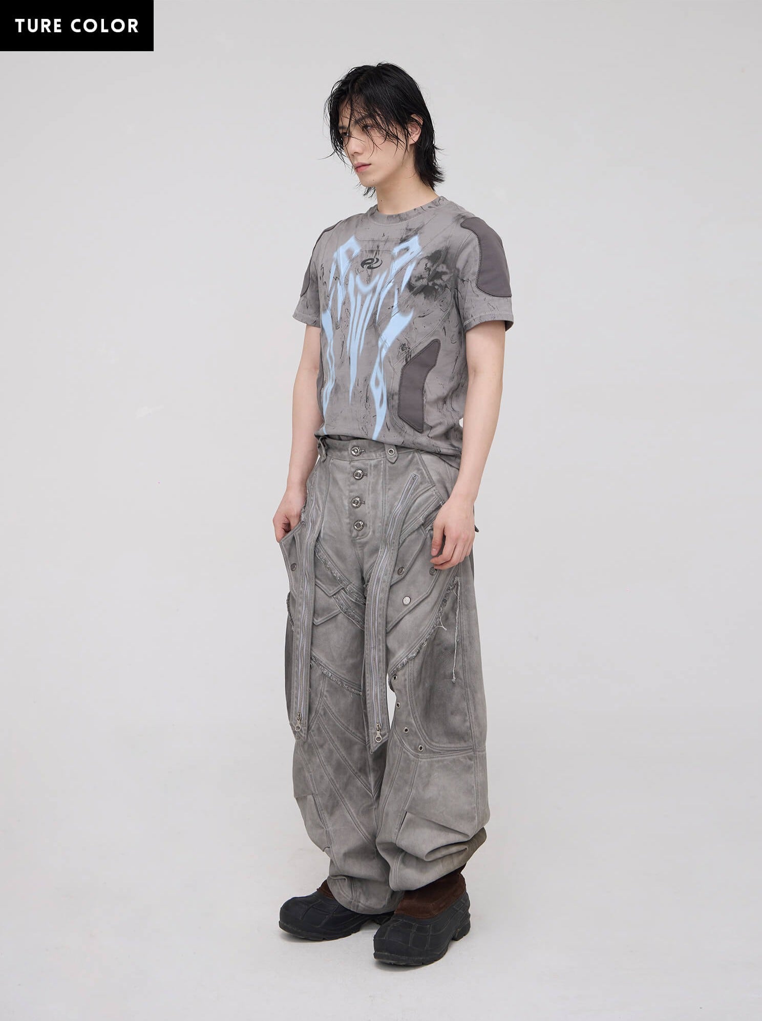 Personsoul Dirty Slim Fit T-Shirt-IYAMIUIO