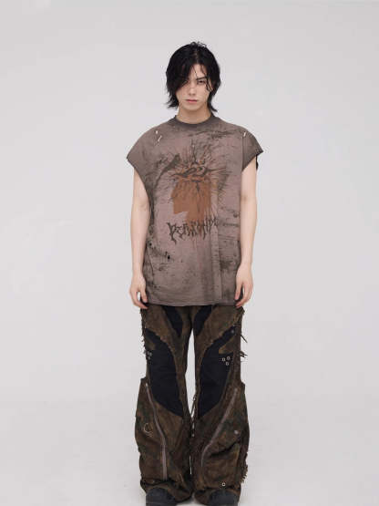 Personsoul Desert Sun-Totem Graphic Tank Top-IYAMIUIO