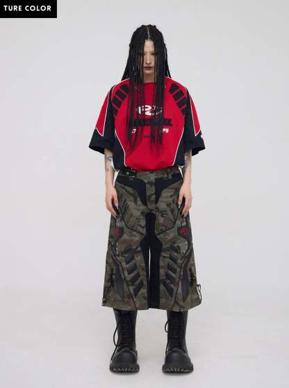 Personsoul Racing Camo Cargo Jorts-IYAMIUIO