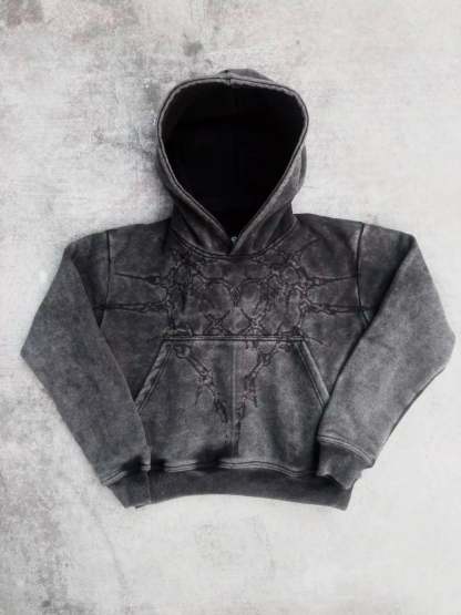 "Half a Million" Embroidered Hoodie (Black)-IYAMIUIO