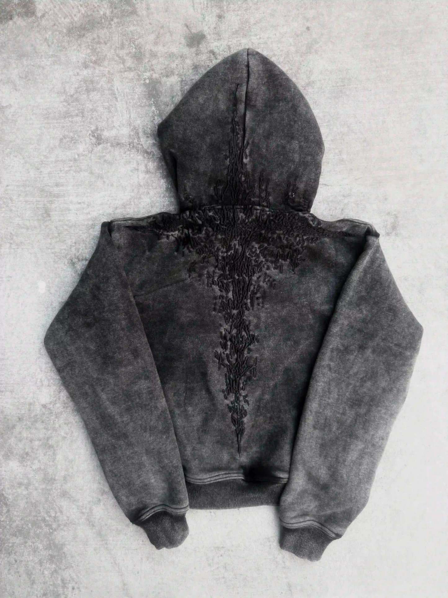 "Half a Million" Embroidered Hoodie (Black)-IYAMIUIO