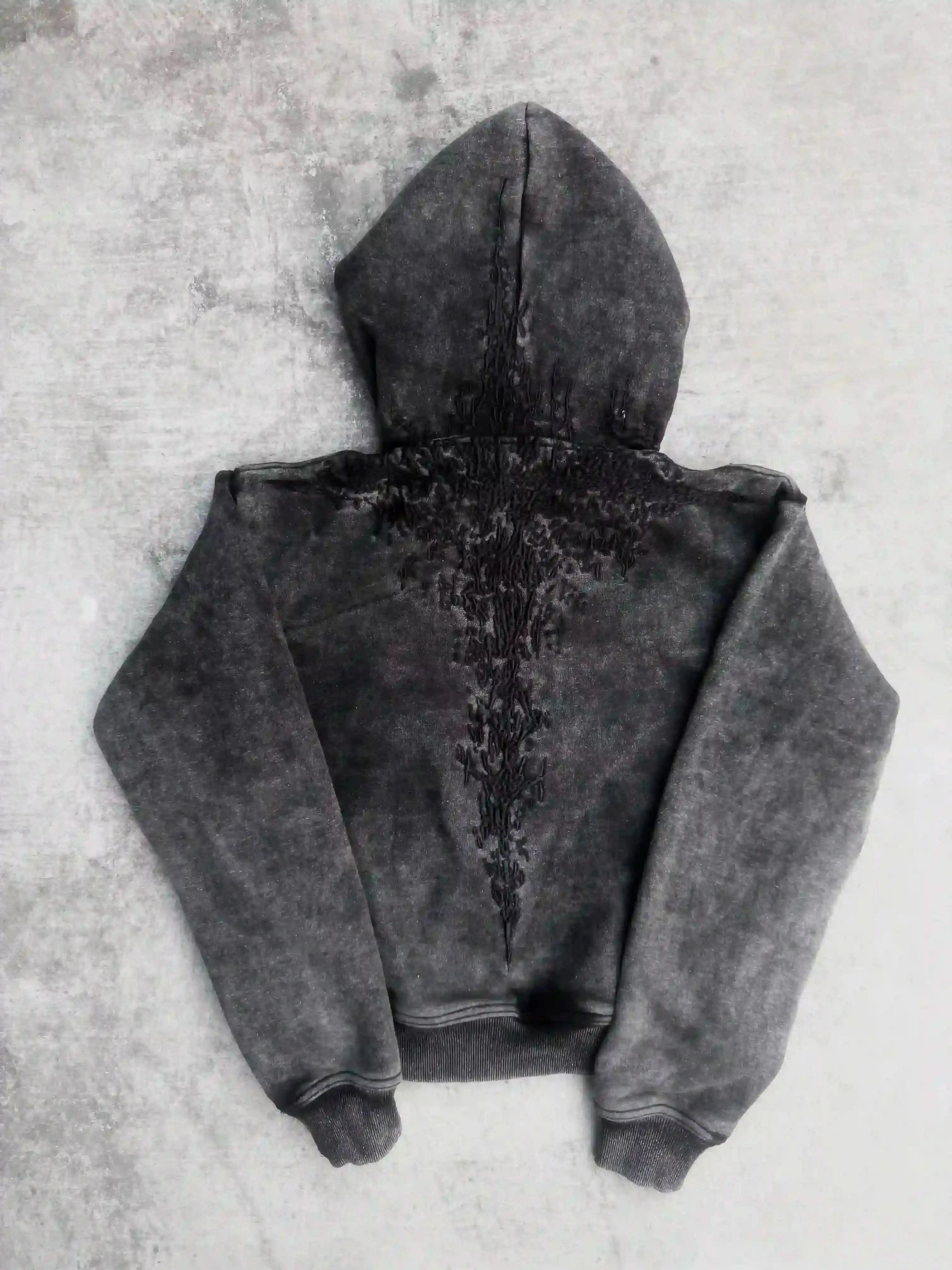 “Half a Million” Embroidery Zip-Up (Black)-IYAMIUIO