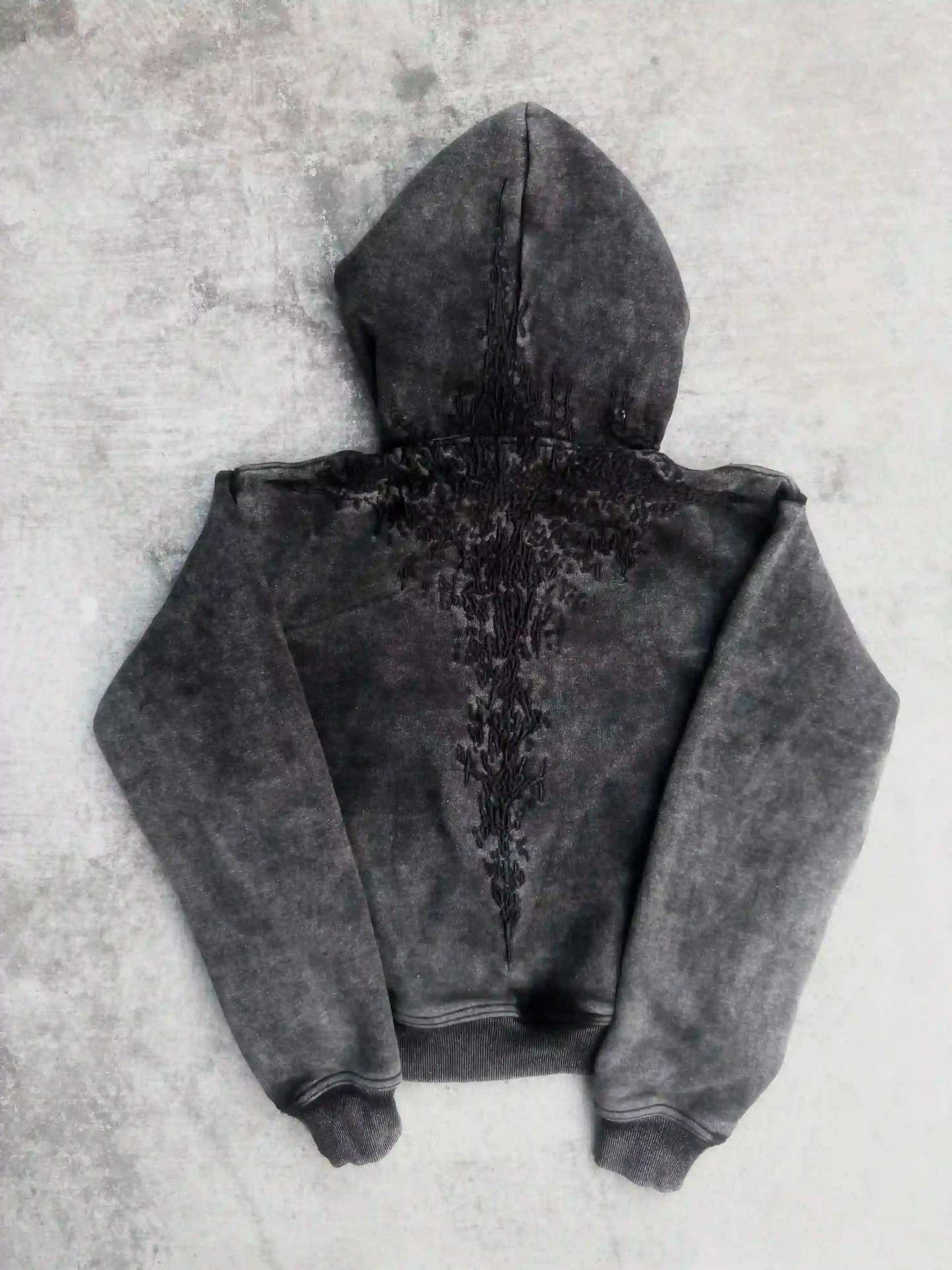 “Half a Million” Embroidery Zip-Up (Black)-IYAMIUIO