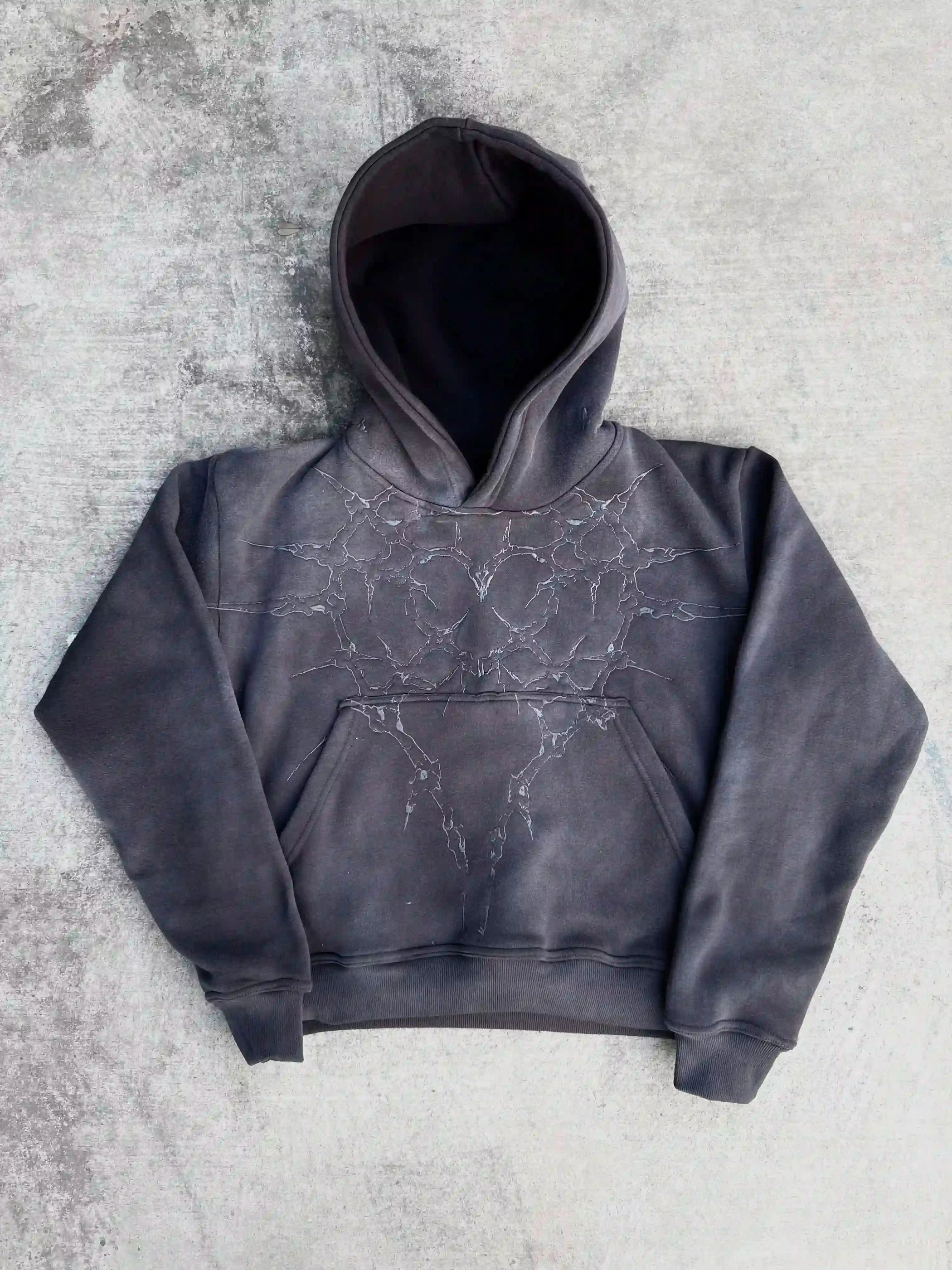 "Half a Million" Embroidered Hoodie (Grey)-IYAMIUIO