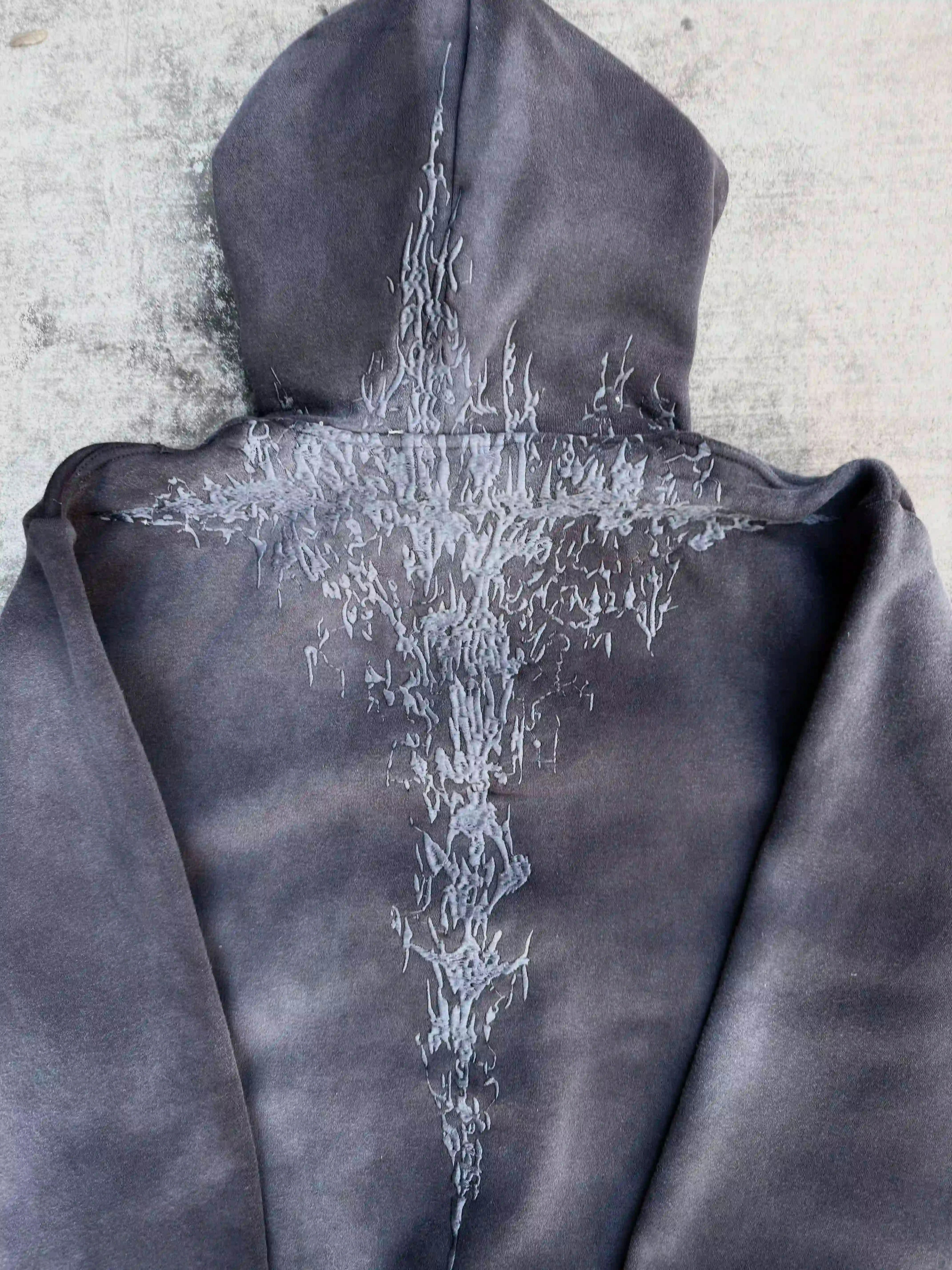 "Half a Million" Embroidered Hoodie (Grey)-IYAMIUIO