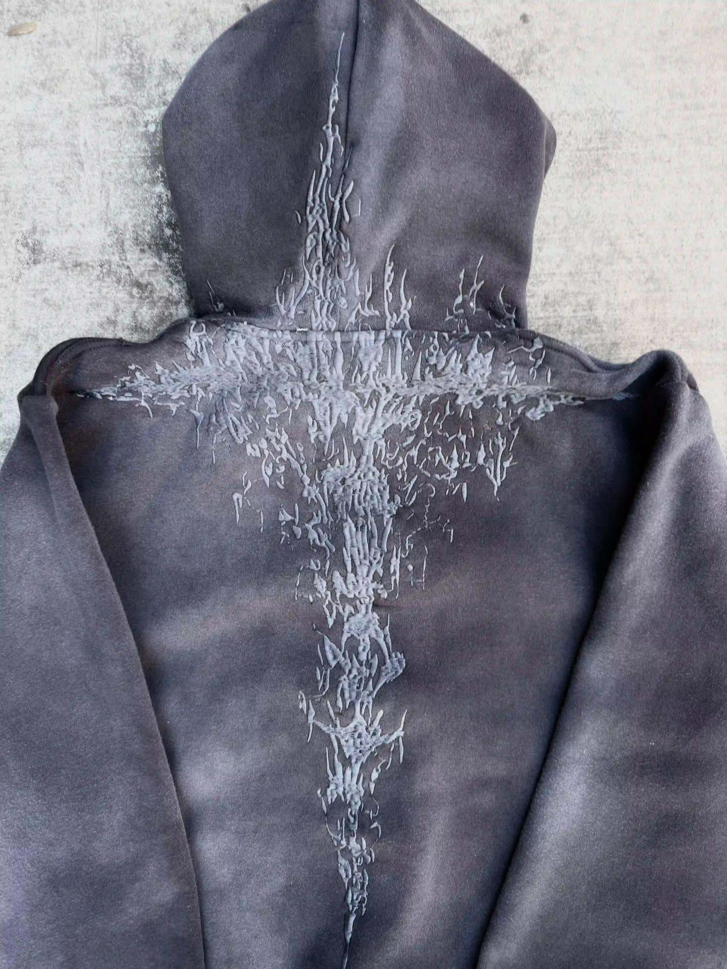 "Half a Million" Embroidered Hoodie (Grey)-IYAMIUIO