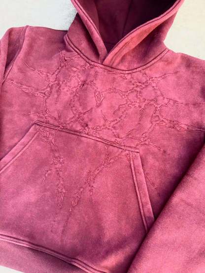 "Half a Million" Embroidered Hoodie (Maroon)-IYAMIUIO