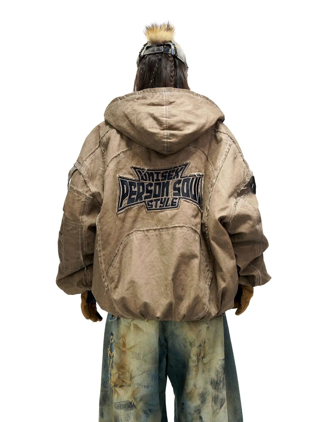 Personsoul Hand Brushed Stain Cotton Jacket-IYAMIUIO